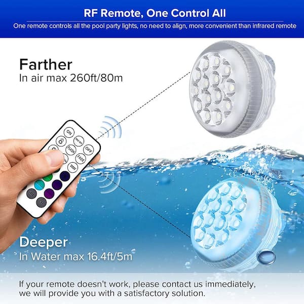 Submersible Battery Operated LED Lights with Remote Control - Set of 2