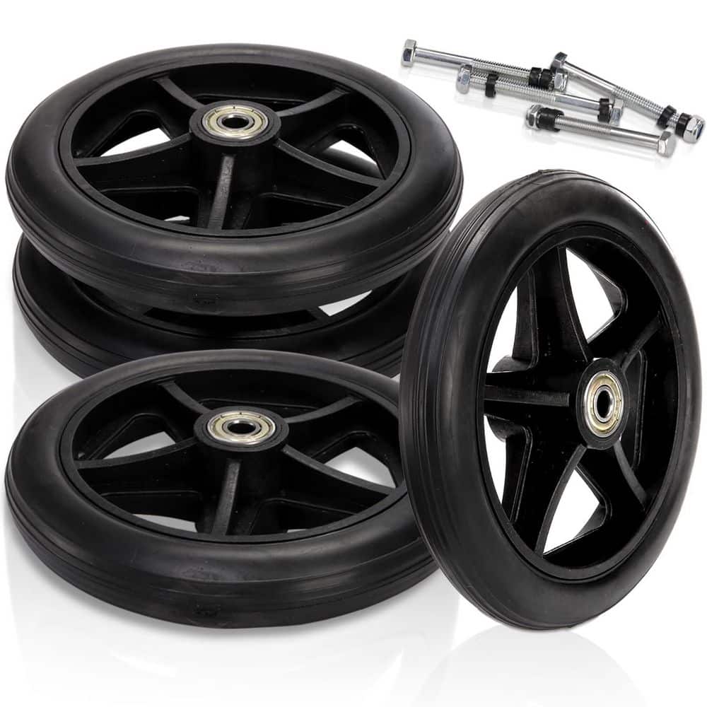 4 Pack 6 in. Roller Wheel Replacement in Black, Anti-Slip Solid Caster, Wheel Accessories for all Floors price history on PriceWatchPro