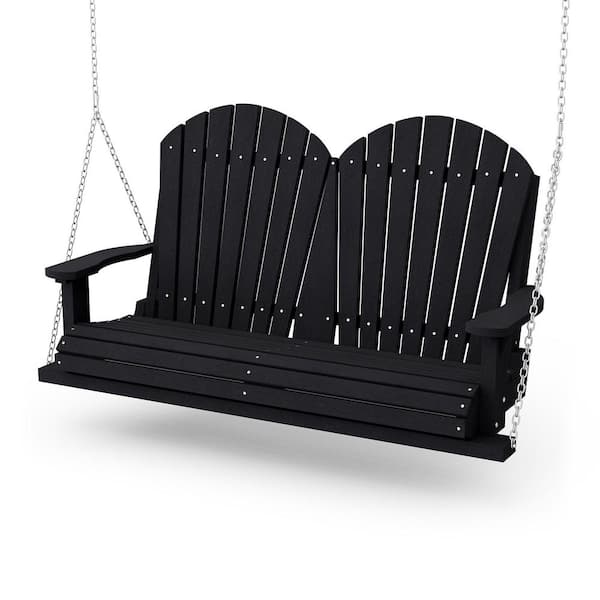Wildridge Heritage 2-Person Black Plastic Porch Swing