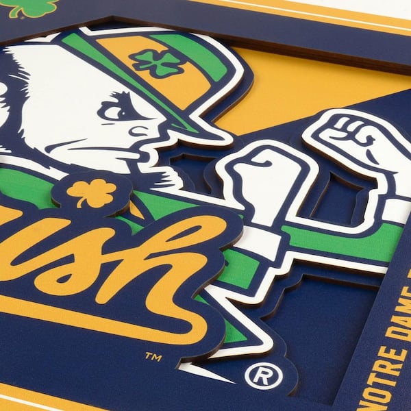 NCAA Notre Dame Fighting Irish 3D Logo Series Wall Art - 12x12