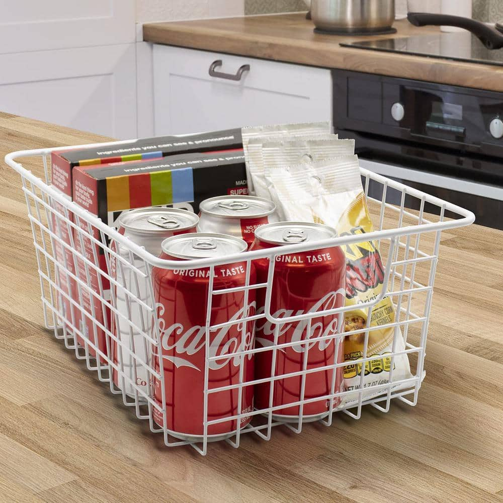 Heavy Duty Quality 3 Metal Storage Stackable Baskets Bread Wire Baskets Snack Bins for Office Craft Room Kitchen Pantry Office Garage