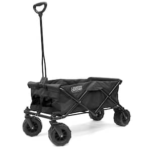 7 cu.ft. Metal Folding Garden Cart in Black