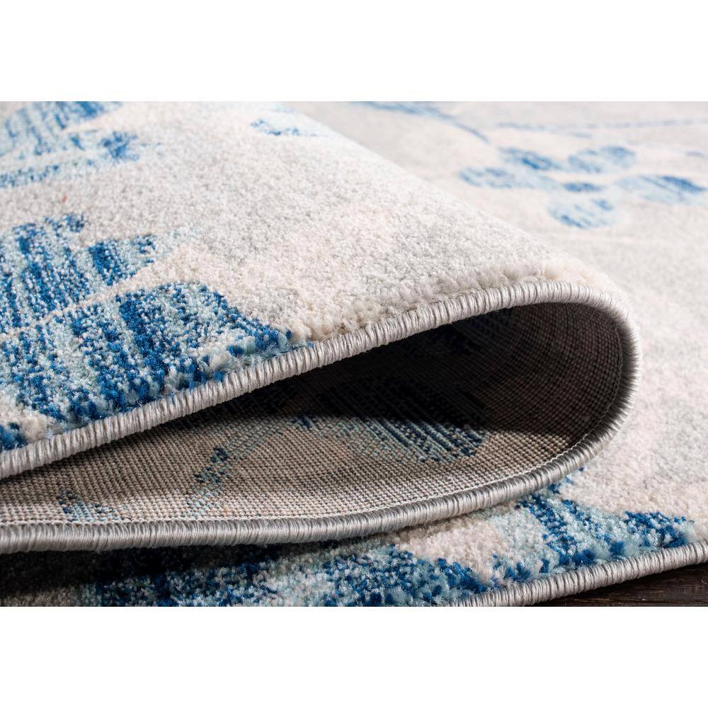 Elegant Gray Floral 9' x 12' Synthetic Easy-Care Area Rug