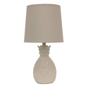 Geraldine Resin Pineapple Table Lamp, High Gloss White, 13.5" x 10"