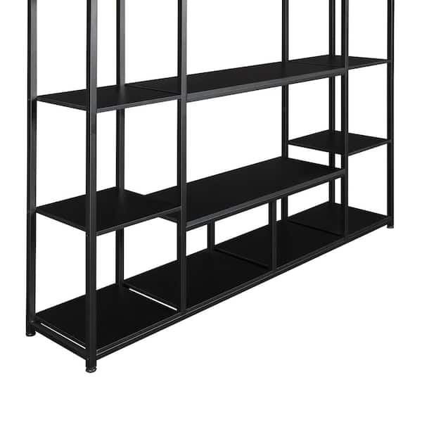 Asucoora Giltner 71 in. Black Metal 5-Shelf Etagere Bookcase with Open Back  NYZWJ002-BK - The Home Depot