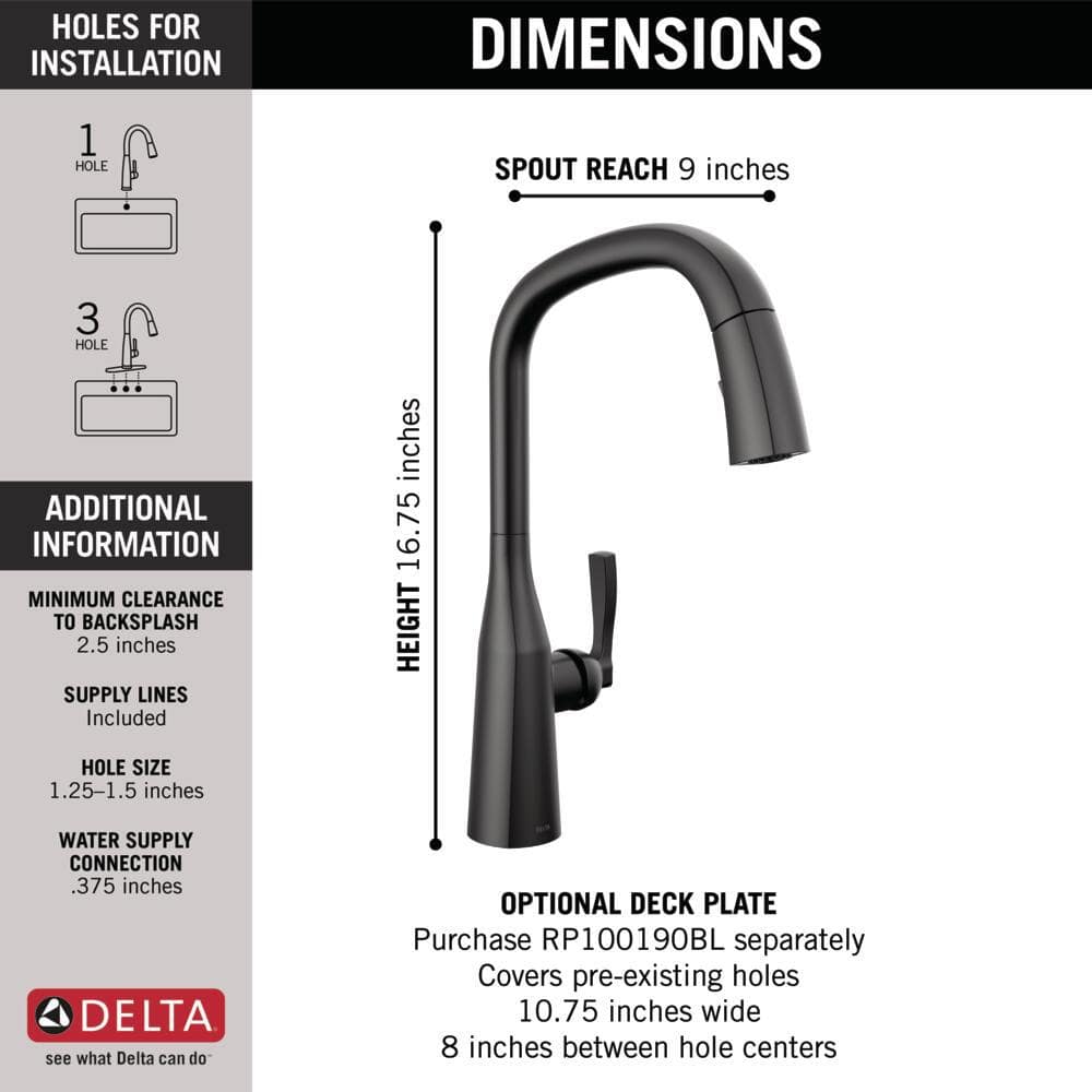 Matte Black Stainless Steel Pull-Out Spray Kitchen Faucet