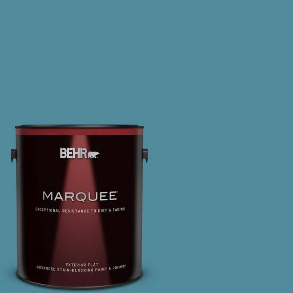 BEHR MARQUEE 1 gal. #S460-5 Blue Square Flat Exterior Paint & Primer