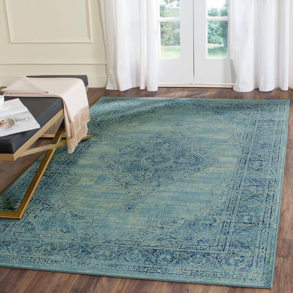 SAFAVIEH Vintage Kynaston Traditional Area Rug, Turquoise/Multi, 2' x 3'
