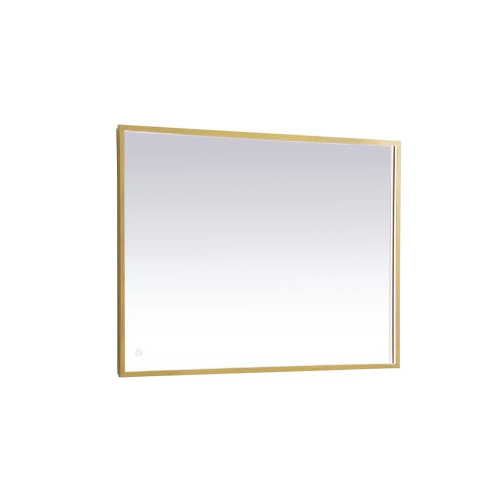 Timeless Home 30 in. W x 40 in. H Modern Rectangular Aluminum Framed LED Ba