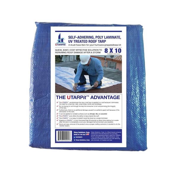 UTARPit 8 ft. x 10 ft. Blue Roofing Tarp BT0810 - The Home Depot