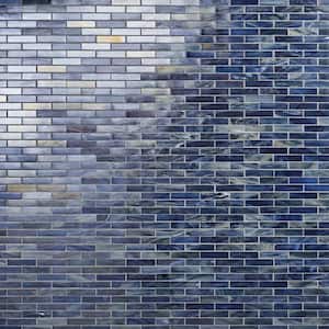 Amber Sky Blue 12.59 in. x 12.67 in. Polished Glass Wall Mosaic Tile (1.1 sq. ft./Each)