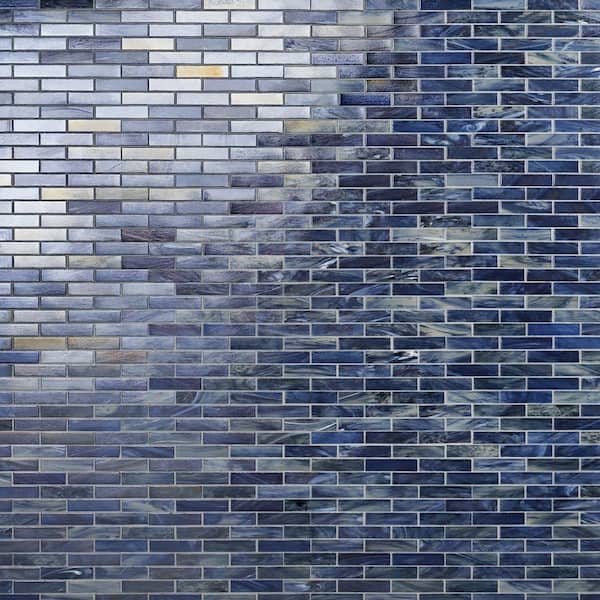 Ivy Hill Tile Amber Sky Blue 12.59 in. x 12.67 in. Polished Glass Wall Mosaic Tile (1.1 sq. ft./Each)
