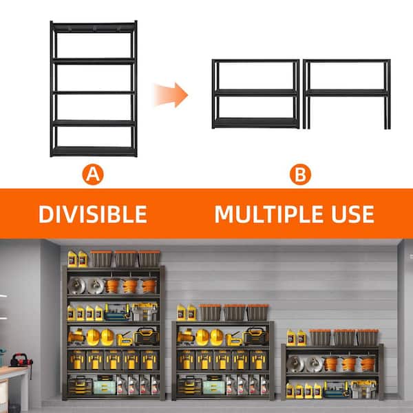 Siavonce 2-Pieces 6-Tier Metal Shelves 2400 lbs. Adjustable Garage