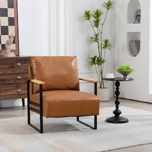 Set of 1, Urban Retreat Faux Leather Armchair Perfect for Modern Living Spaces - Brown