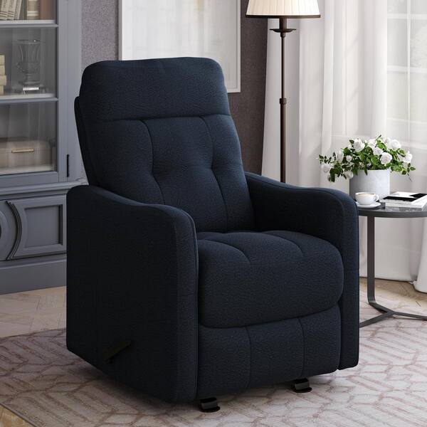 blue fabric rocker recliner