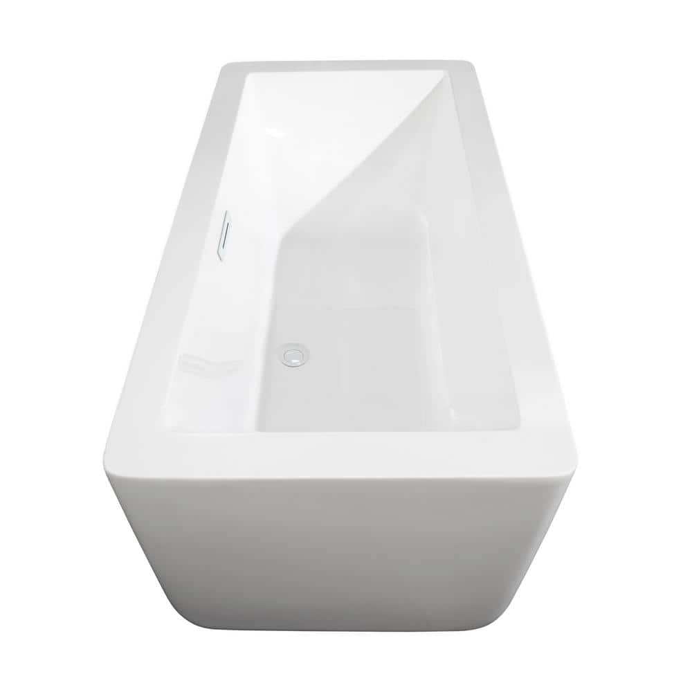 Laura 59 Inch White Acrylic Freestanding Bathtub