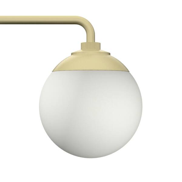 Hunter - Hepburn 30 in. 4 Light Modern Gold Brass Vanity Light with Frosted Glass Bathroom Light