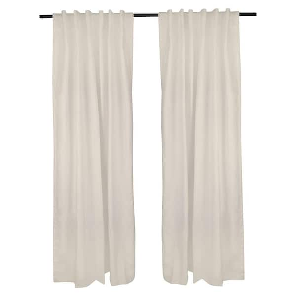 A1 Home Collections Cream Linen Tab Top Room Darkening Curtain - 50 in ...