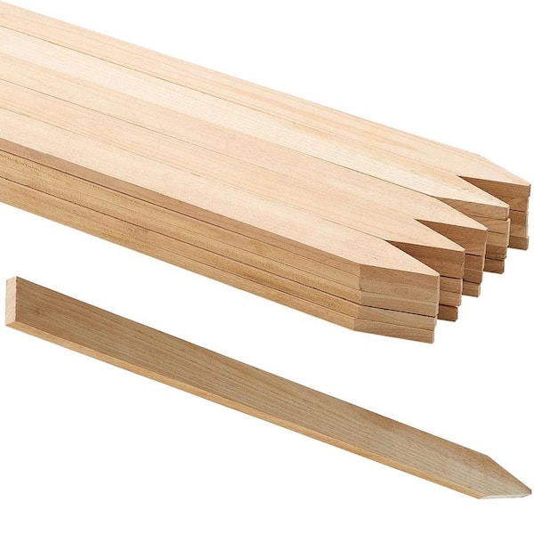 24 in. Wooden Garden Plant Support Grade Stakes Fence Survey Boundaries (96-Pack)