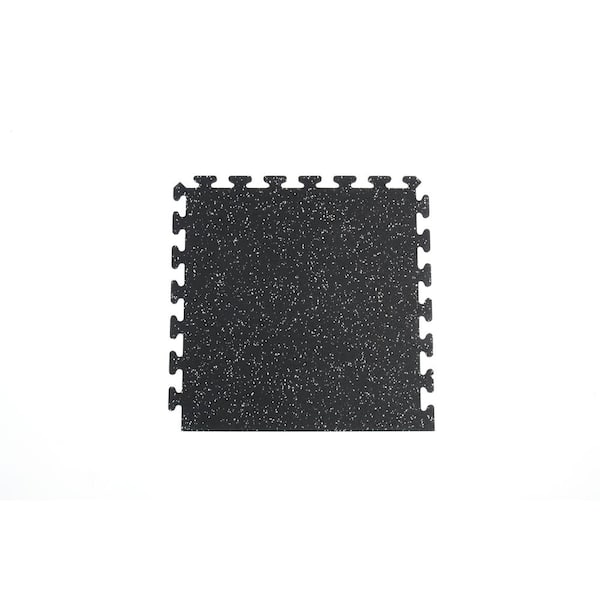 Matter Surfaces Gym/Exercise Recycled Rubber Side Tiles Black w/Gray 25in.x 25in.x 0.3 Thick. 4-Tiles/Case,16 sq. ft.