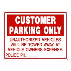 24 in. x 18 in. Customer Parking Sign Printed on More Durable, Thicker, Longer Lasting Styrene Plastic