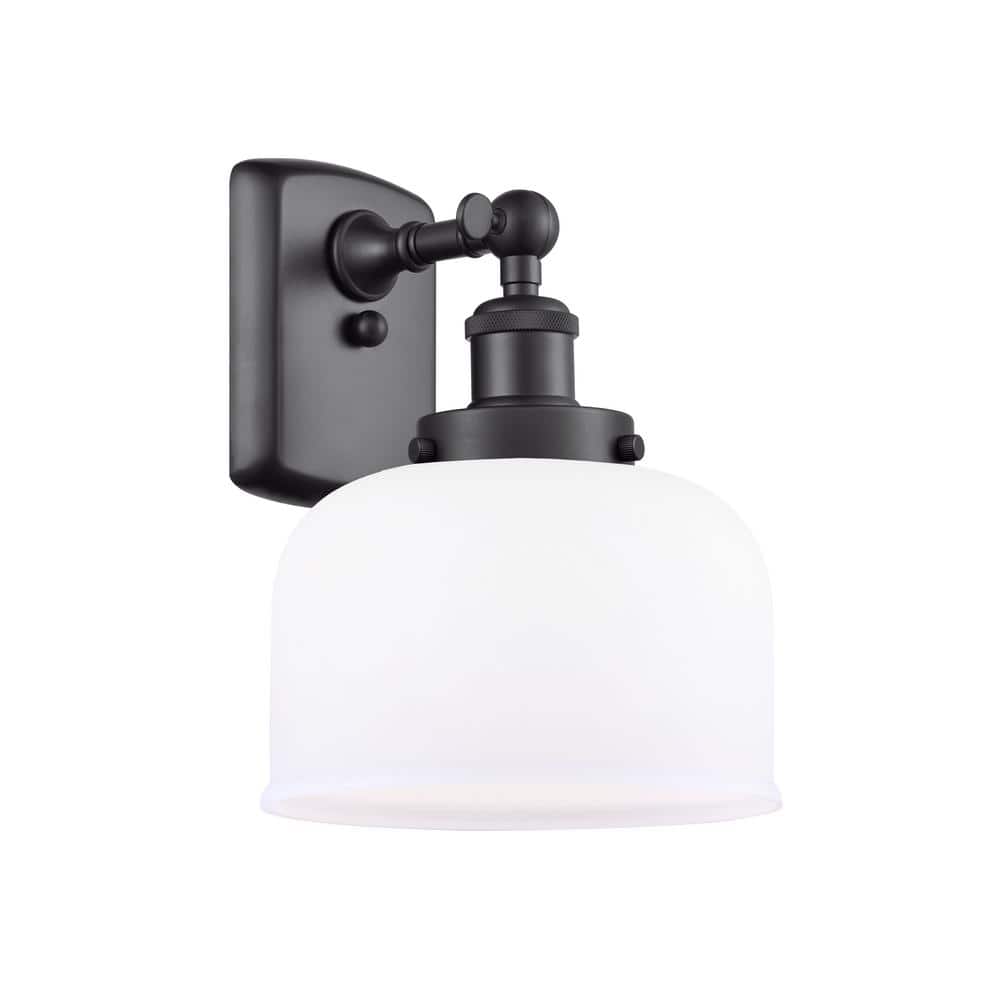 Bell 1-Light Matte Black, Matte White Wall Sconce with White Glass Shade price history on PriceWatchPro