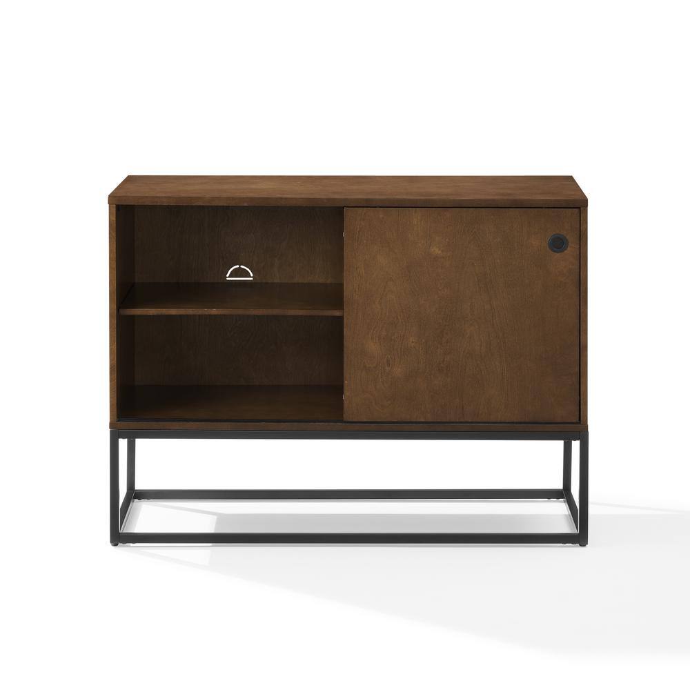 Byron 45'' Brown and Black Modern Vinyl Record Storage Console