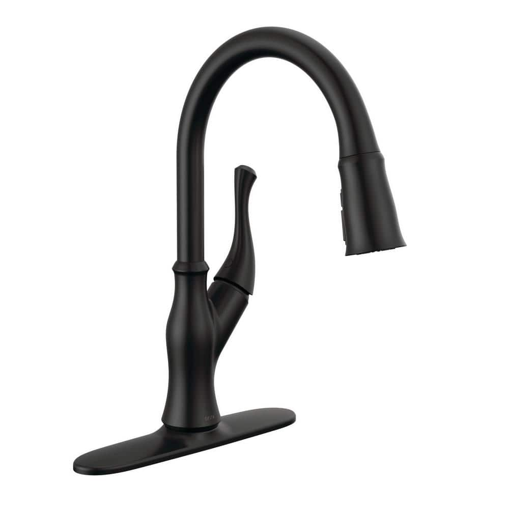 Delta Single handle outlets pull down faucet, black finish