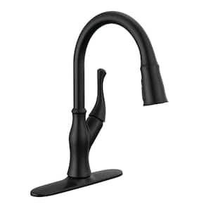 Ophelia Single-Handle Pull Down Sprayer Kitchen Faucet in Matte Black