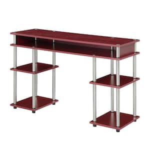 Designs2Go 47.25 in. W Rectangular Dark Cranberry Red Particle Board Student Writing Desk with No Tools Assembly