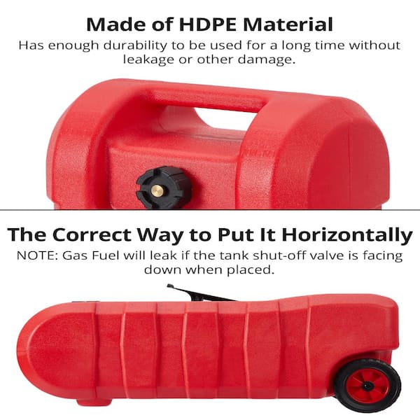 15 Gal. Red Fuel Tank Container with Manual Transfer Nozzle, Extra
