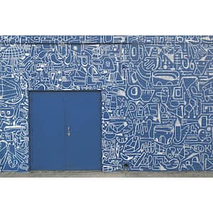 108 in. x 162 in. Bushwick BKLYN Blue Wall Mural