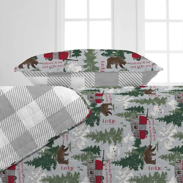 James Home Big Bear Lodge Reversible 3-Piece Ultra-Soft Microfiber Quilt Set, King