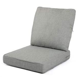 24 in. x 24 in. Light Gray Olefin Replacement Outdoor Seat Cushion Perfect for Courtyard Patio Garden