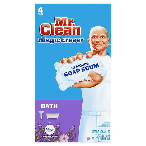 Mr. Clean Bath Magic Eraser Febreze Lavender Scent Cleaning Sponge (4-Count)