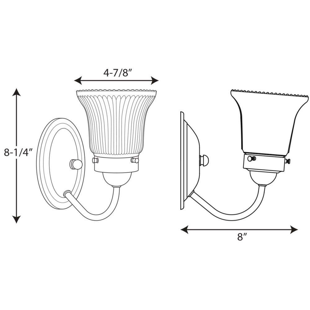 Brushed Nickel Fluted Glass One-Light Bath Vanity Fixture