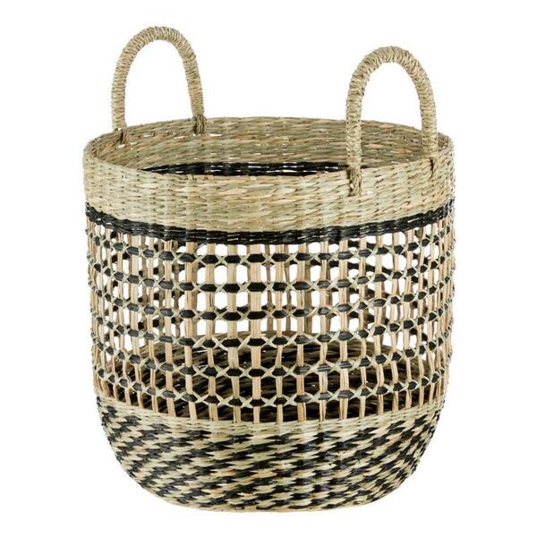 Round Braided Seagrass Basket, Natural