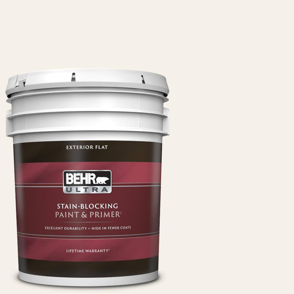 BEHR ULTRA 5 gal. WB200 Popped Corn Flat Exterior Paint & Primer