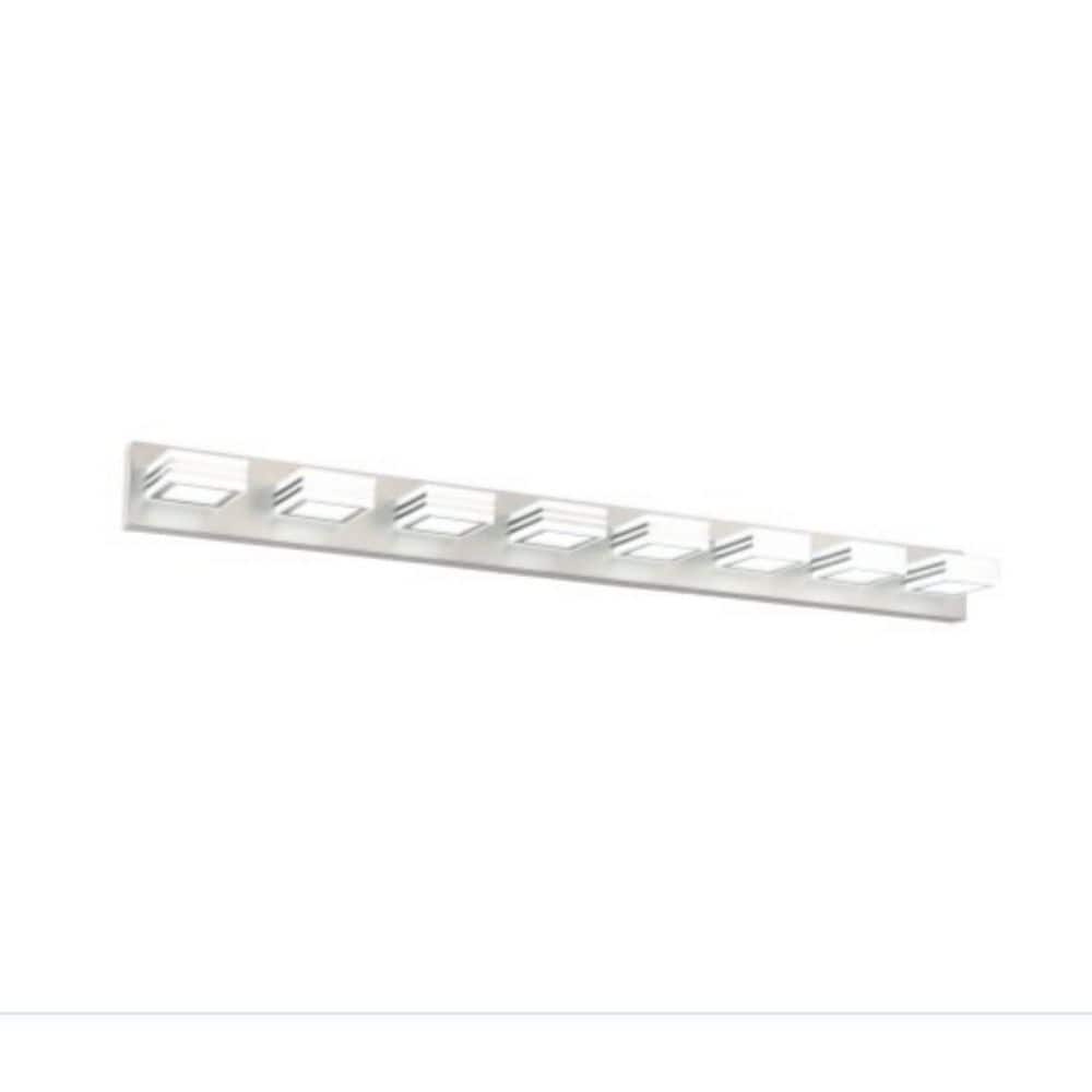 52.2 in. 8-Light Nickel Bathroom LED Vanity Light with Dimmable 5500K Light price history on PriceWatchPro