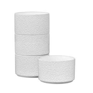Colortex Stone White 3.75 in., 9 fl.oz. Porcelain Mini Bowls, (Set of 4)