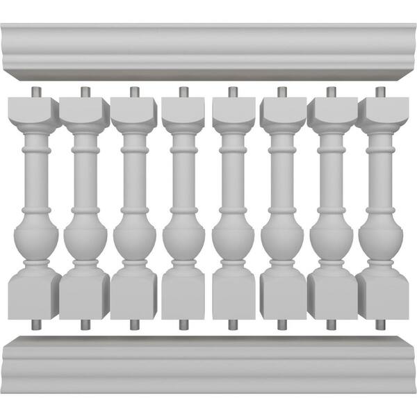 Ekena Millwork Fiberthane York Balustrade 48 in. L x 32 in. H Fiberglass Railing Kit