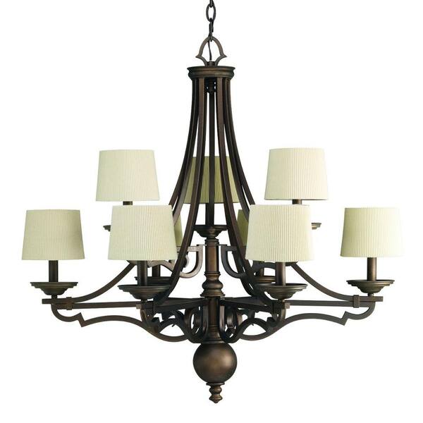 Progress Lighting Meeting Street Collection 9-Light Roasted Java Chandelier