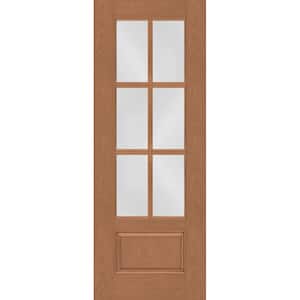 Regency 36 in. x 96 in. Universal Handing 3/4-6 Lite Clear Glass Autumn Wheat Stain Fiberglass Front Door Slab