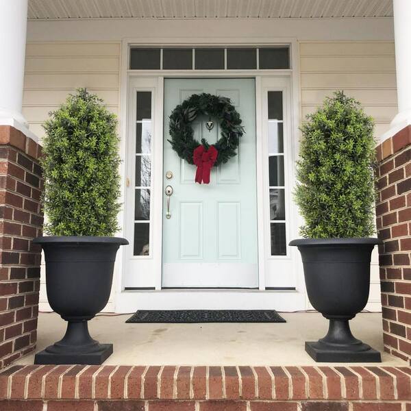 3 ft. UV Resistant Patio Artificial Boxwood Topiary Trees