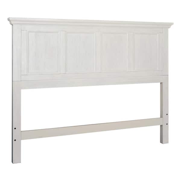 OSP Home Furnishings Farmhouse Basics Queen Bed Headboard in Rustic White: Headboard Only