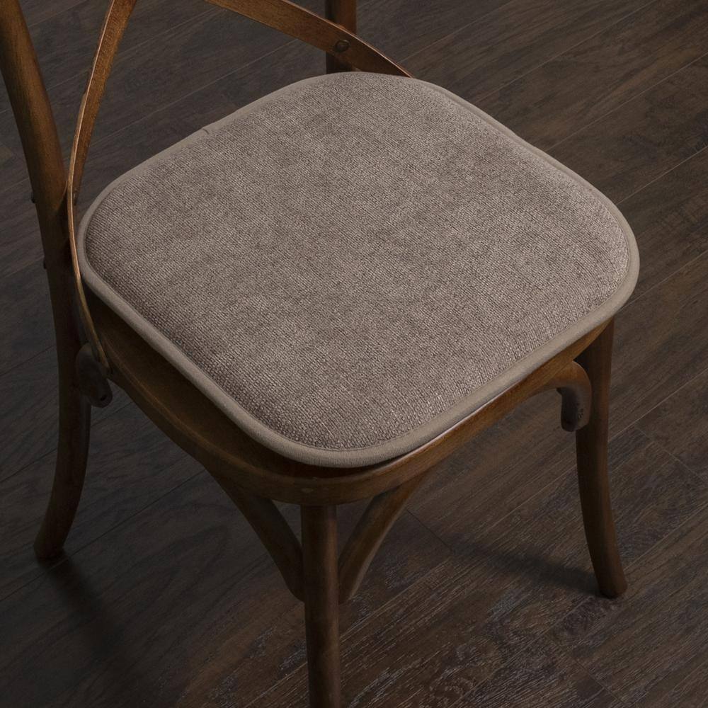 Alexis Chocolate Memory Foam Non-Slip Chair Cushion Set, 16" x 16", 2-Pack