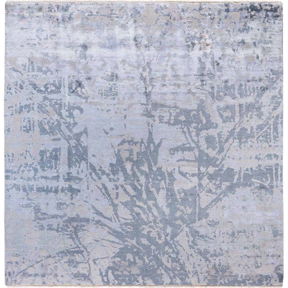 Ikat Gray 8 X 10 Hand-Knotted Silk Wool Indoor Area Rug price history on PriceWatchPro