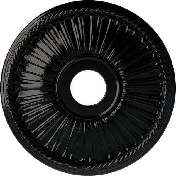 Ekena Millwork 1-7/8 in. x 20-1/8 in. x 20-1/8 in. Polyurethane Berkshire Ceiling Medallion, Black Pearl