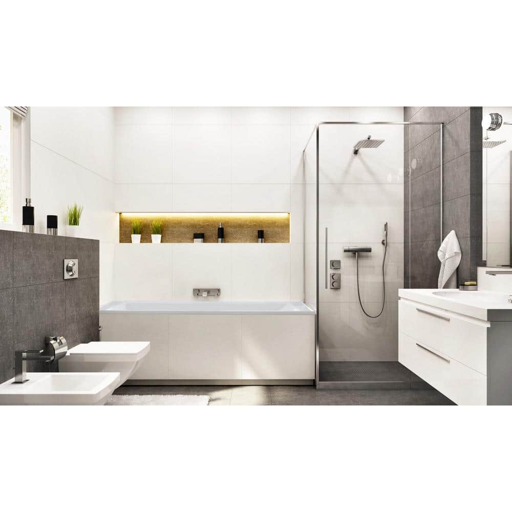 Angel 72'' x 42'' White Acrylic Drop-In Bathtub