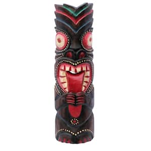 20 in. Tiki Mask Crazy Tongue Wood Art Decor